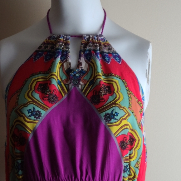 Gilbert long halter rayon dress - Picture 4 of 7